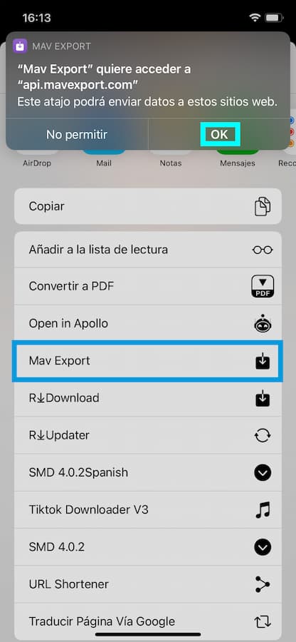 Mav export