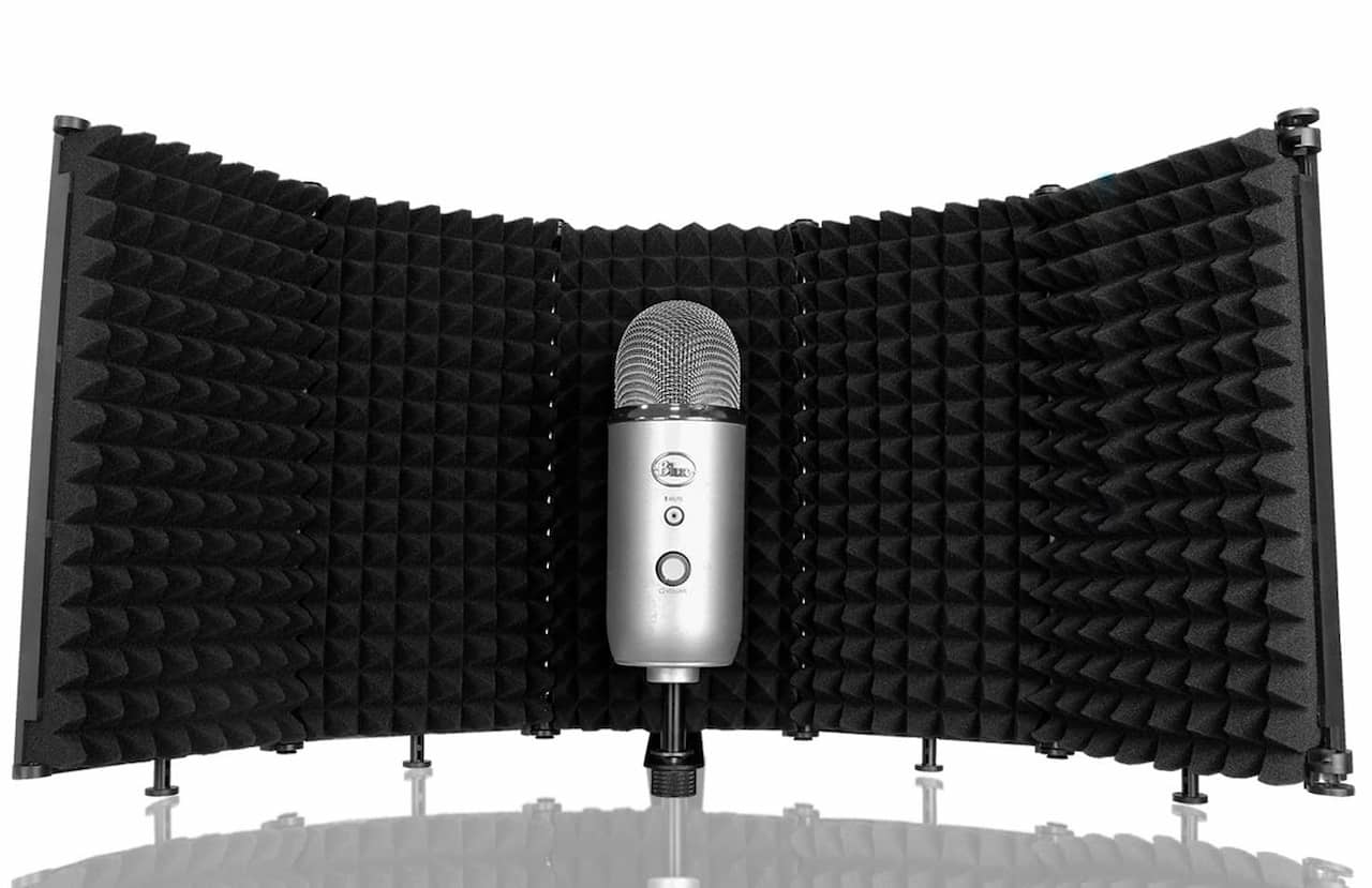 Moman Filtro Antipop de Espuma para Cualquier Micro Condensador Estudio con 5 Panel Acustico Portátil Plegable Escudo Aislamiento Micrófono Escudo-Aislamiento-Microfono-Acustico-Aislante RF30 