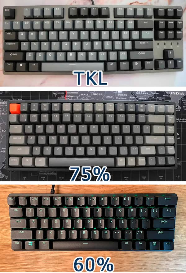 tipos tamaños diseños teclado 