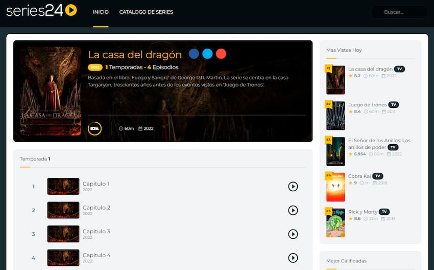 ver la casa del dragon online castellano gratis
